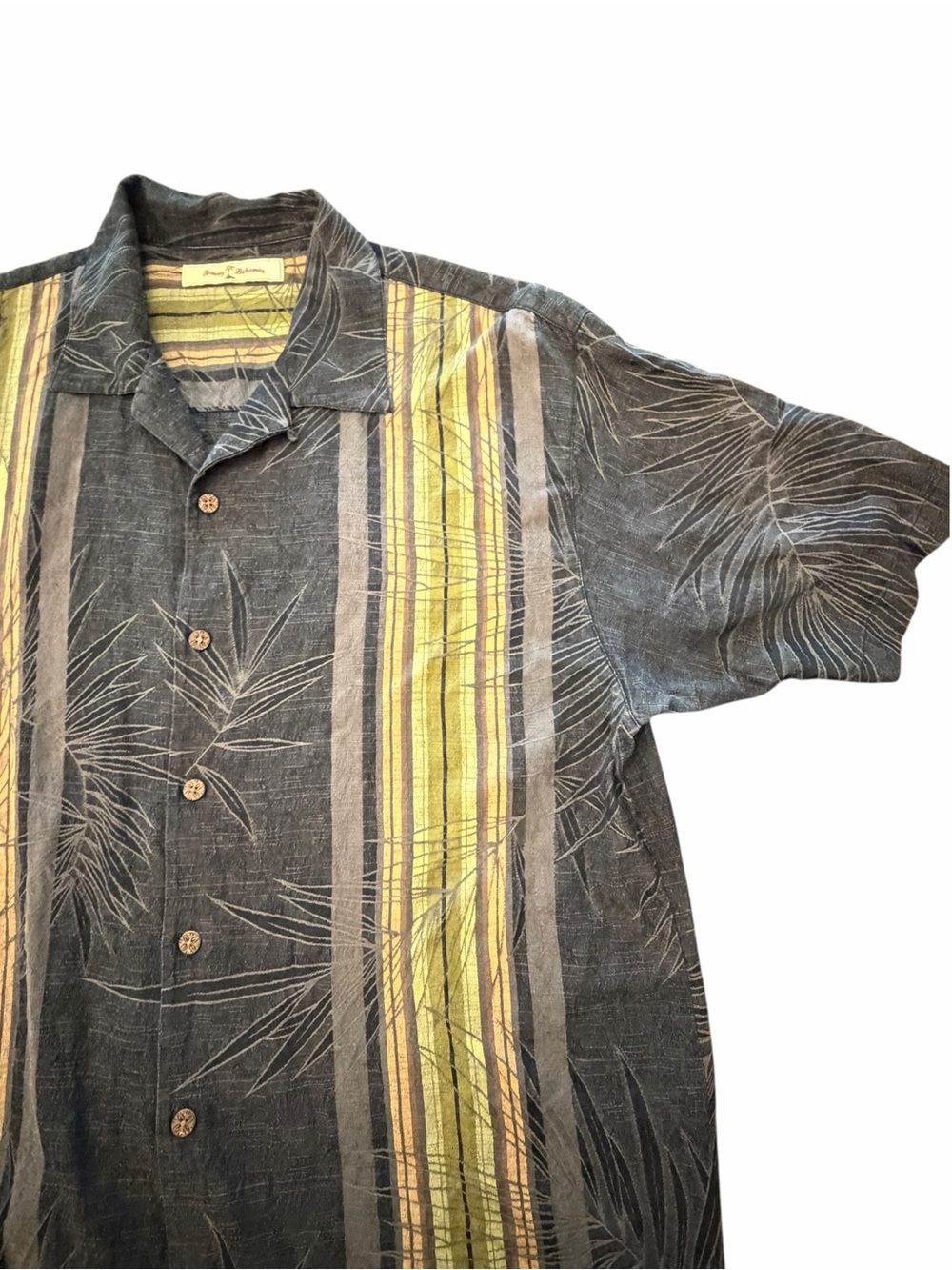 Tommy Bahama Mens Large Silk Camp Shirt Hawaiian Tropical Floral Print Button Up